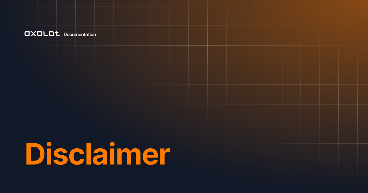 Disclaimer | Documentation